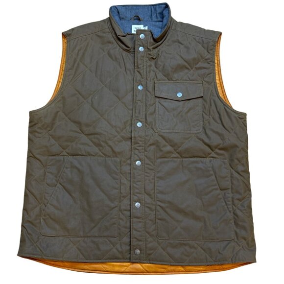 Flint & Tinder Quilted Waxed Vest XXL Brown & Orange - Picture 1 of 6